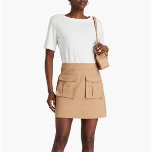 VERONICA BEARD Elowyn jersey-paneled cotton-gabardine mini dress XS